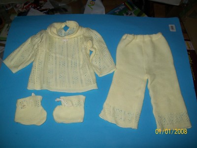 PASST xavier roberts WEICHE SKULPTUR BABY Puppe KLEIDUNG GELB STRICK