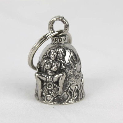 Biker Motorrad Guardian Bell Glocke Glücksbringer V Twin Motor Vibrator Anhänger