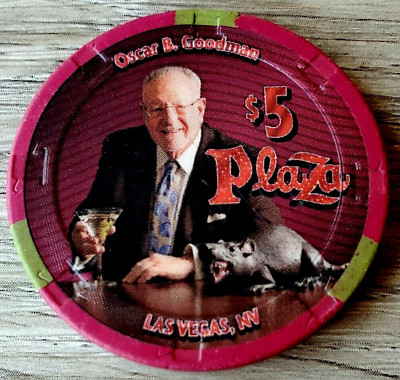 $5 Las Vegas Plaza Oscar Goldman Casino Chip 