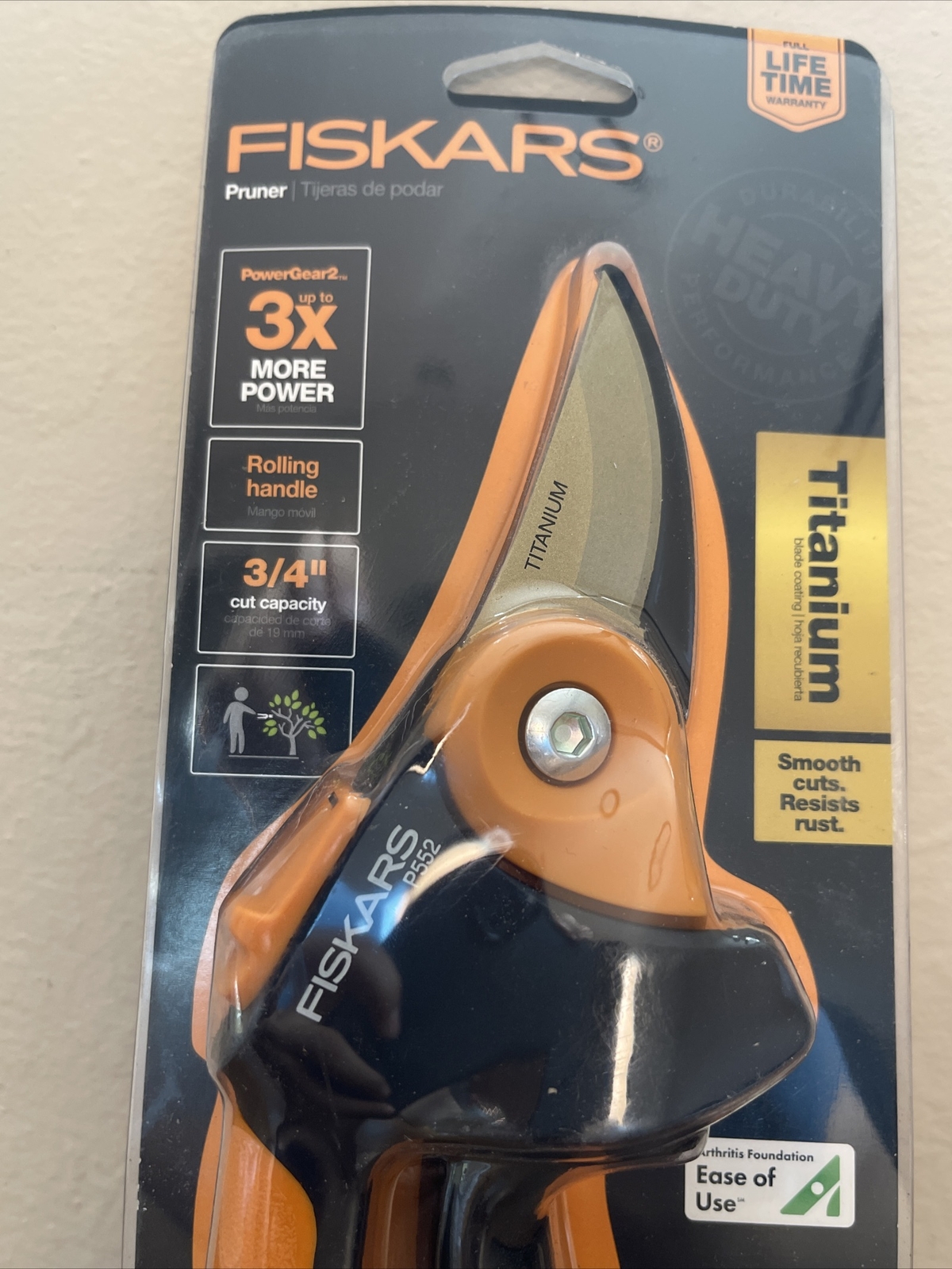 Fiskars PowerGear2 TitanIum Blade Coating Pruner P552 Rolling Handle 3/