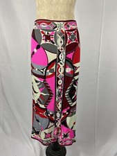 Emilio PUCCI Firenze Size 38 Signature Vintage Multi Color Silk Skirt