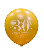 12Premium 30th Happy Birthday Balloons Shiny Metallic Gold 12" 30 Party