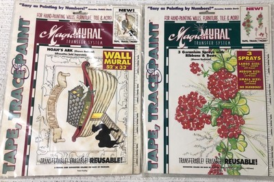 NEW Magic Mural Transfer System Geraniums Noah's Ark Wall Art Tape Trace Paint
