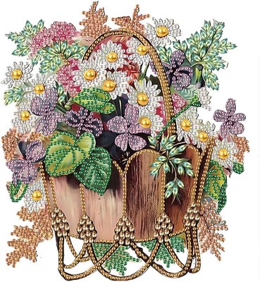 FHBUBPUP Flower Basket Diamond Art Painting Kits for Adults, 5D Special SD005 