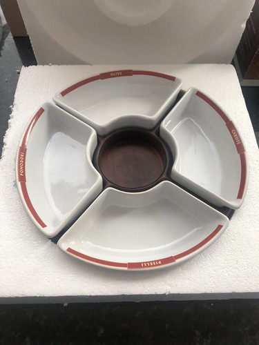 Pottery Barn Pasta Rustica Turning Lazy Susan Condiment Tray in Original Box - Picture 9 of 10