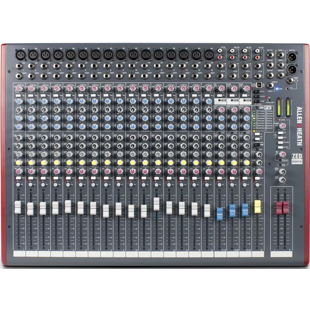 ALLEN & HEATH ZED 22FX mixer 22 canali per studio con effetti rack usb NUOVO ITA