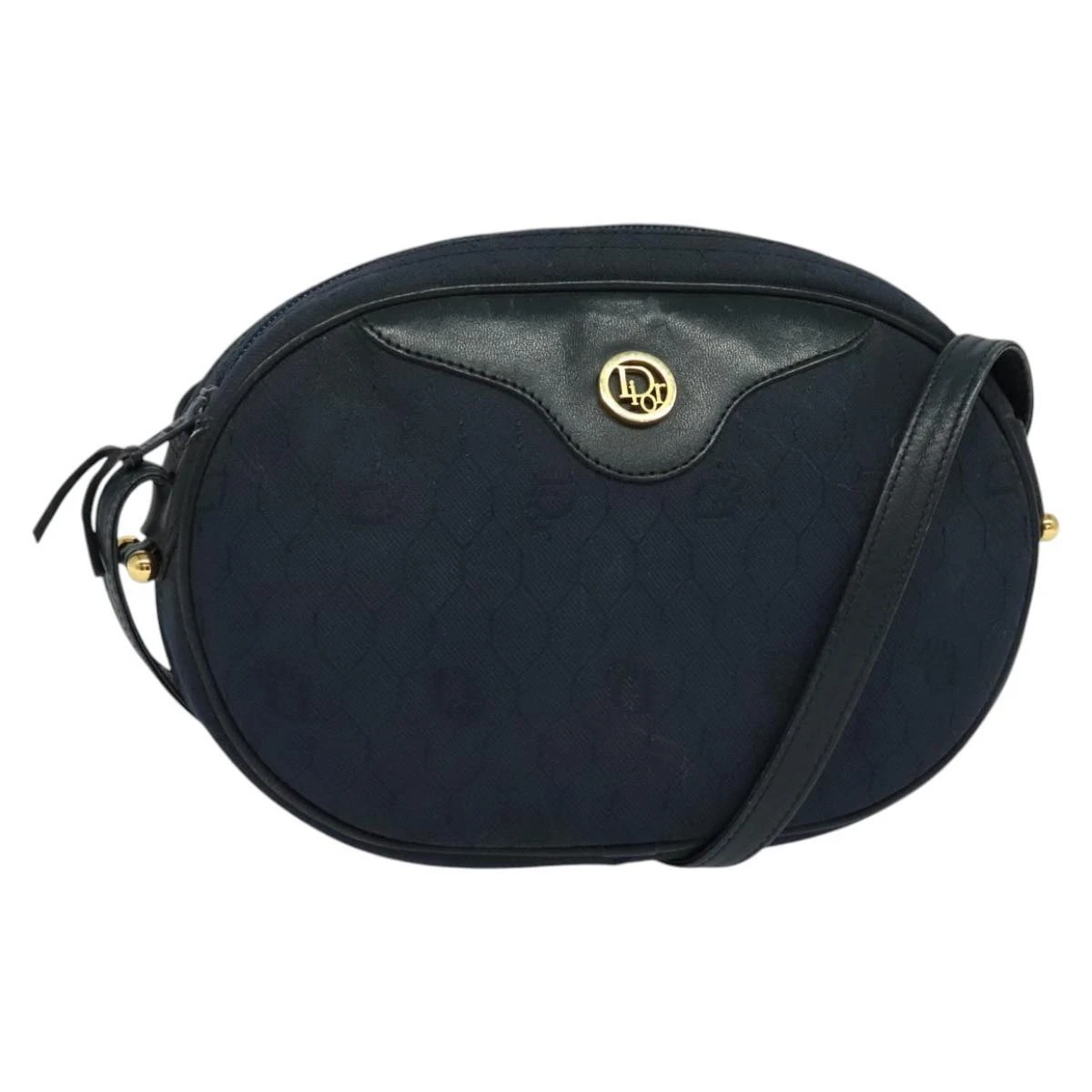 Sac bandoulière Christian Dior toile nid d'abeille doré marine authentique BD1407