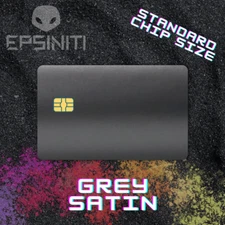 Grey Satin Credit Card Skin / Wrap Decal Pre-Cut Sticker