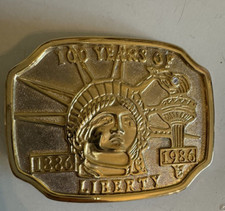 100 Years of Liberty 1886-1986 Belt Buckle - Statue of - USA - Patriot - Vintage