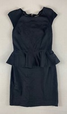 EXPRESS BLACK SHEATH DRESS RUFFLE WAIST WOMENS SIZE 4 SLEEVELESS
