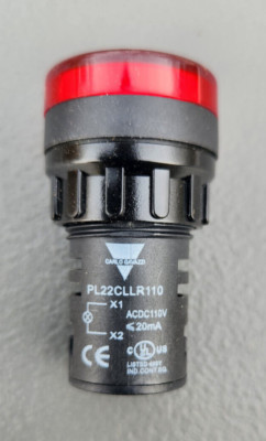 PL22CLLR110 PILOT LIGHT, COMPACT, LOW LENS, 110 VAC/DC, RED LED