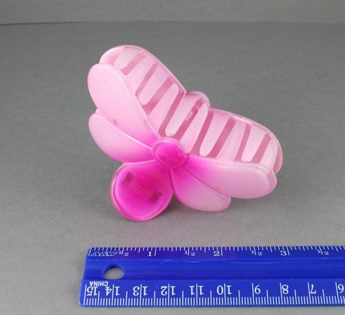 Pink hair clip flower barrette jaw claw clamp clip floral 3.25" long ombre - 第 10/11 張圖片