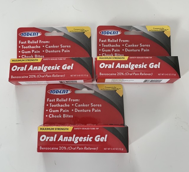 3 x ORAL Gel Maximum Strength Benzocaine 20 Toothache Pain Compare to