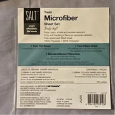 SALT Twin Microfiber Sheet Set GRAY - NEW