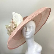 Exclusive Pink  Cream Millinery by Hat Couture Wedding Bridal Race Hat