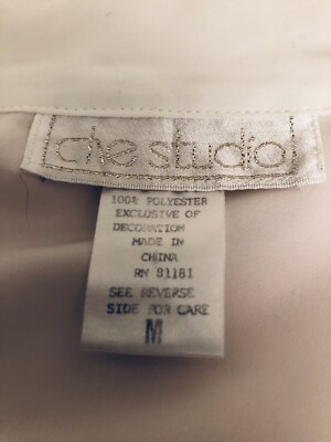 キャシー Che Studio Blouse White Button Down Shirt Long Sleeve Top US Sz M