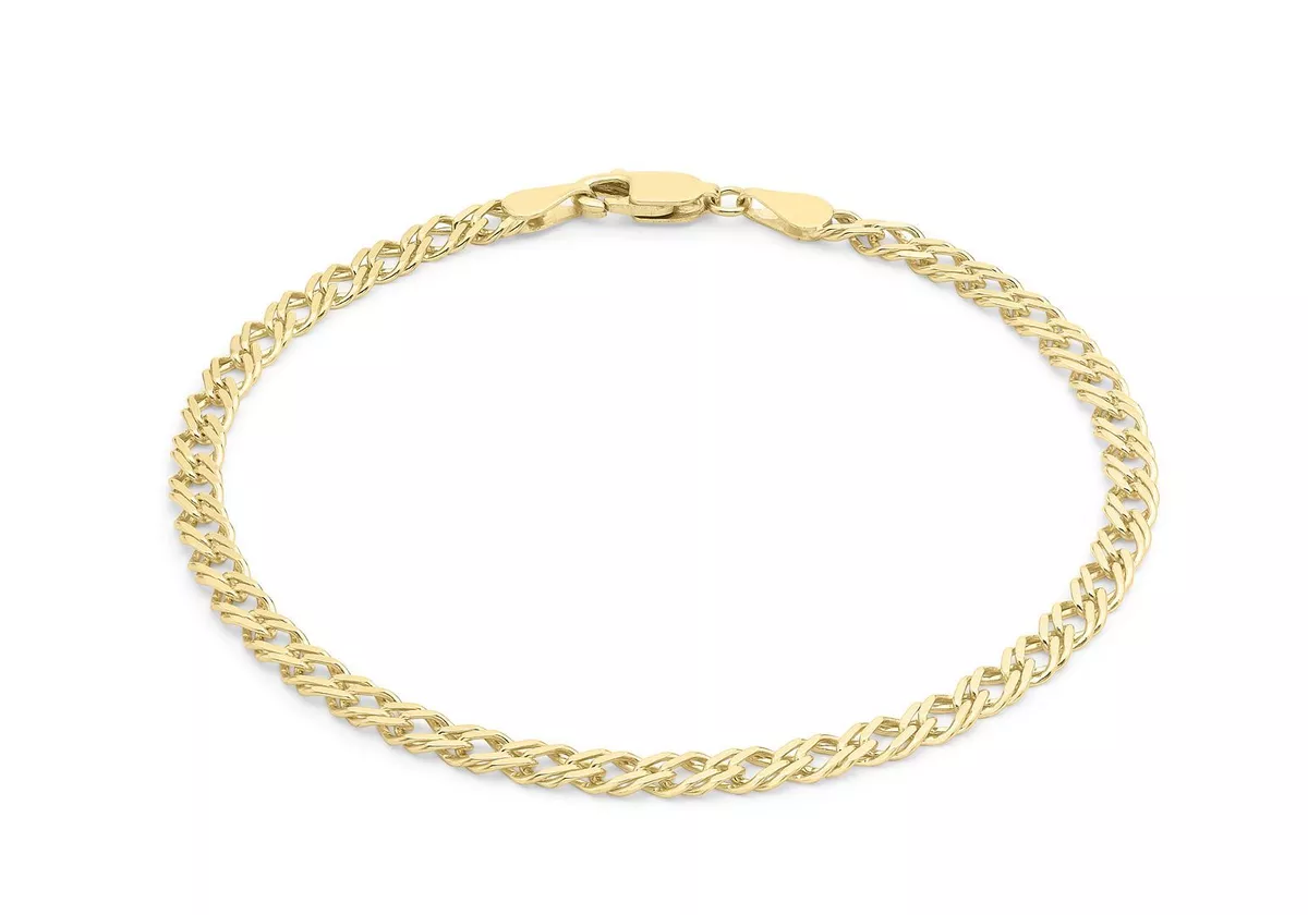 Double curb chain online bracelet