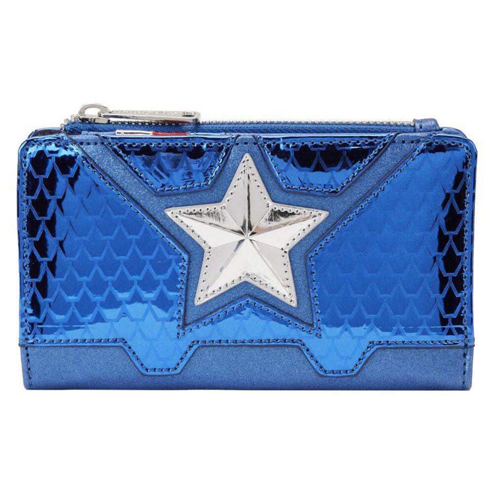 Cartera con solapa para disfraz de Capitán América de Marvel Comics con licencia