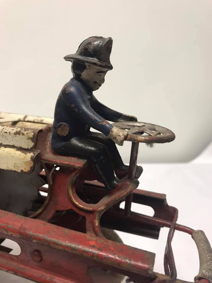 Antique Kingsbury Wind Up Fire Truck eBay