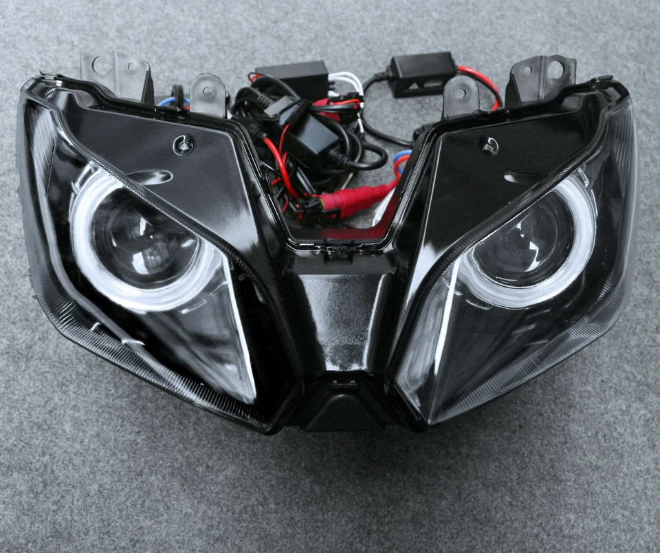 Conjunto de faros proyectores HID Demon Angel Eye aptos para Ninja 300 EX300 13-17 Foto 3 de 4