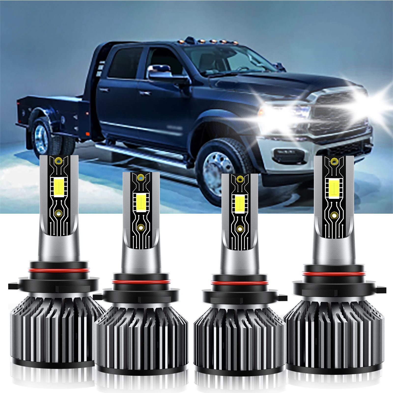 For Ram 5500 2013-2015 9005 9012 LED Headlight Super Bright Bulbs Kit 6500K