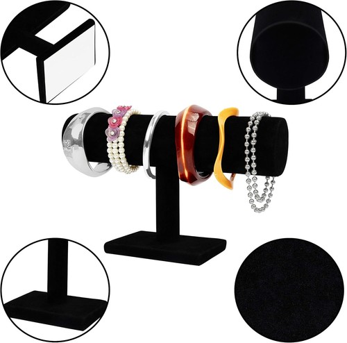 T-Bar Jewellery Stand (2 Pack) Black Velvet Bangles/Necklaces/Bracelet Holder - Picture 7 of 7