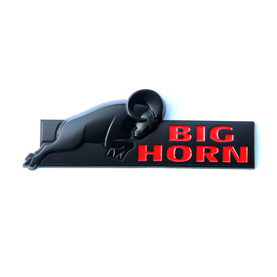 1x Black BIG HORN Emblem BIGHORN Badge for 1500 2500 Red