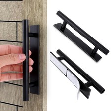 2 PCS Black ABS Plastic Adhesive Cabinet Handles Self Stick Drawer Door Pulls