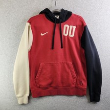 Nike Hoodie Mens M Red Colorblock OU Oklahoma Sooners Football College Fleece