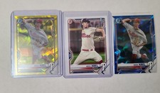 2021 Bowman Chrome Sapphire Prospect Mick Abel Yellow Refractor /50, Base & 1st