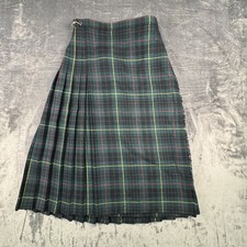 VTG Pitlochry Knitwear Pure New Wool Tartan Kilt Skirt Size 14 Plaid Scotland
