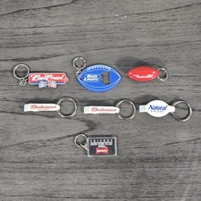 Lot of 7 Vintage Budweiser Bud Light Anheuser Busch Keychain Beer Bottle Opener