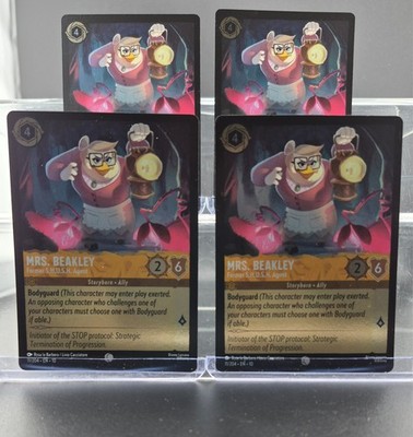 Disney Lorcana Mrs. Beakley Former S.H.U.S.H. Agent 11/204 Whispers 4 Cards Foil