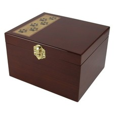 Extra-Large 300 Cubic Inch Paw Print Memory Chest Cremation Urn for Ashes
