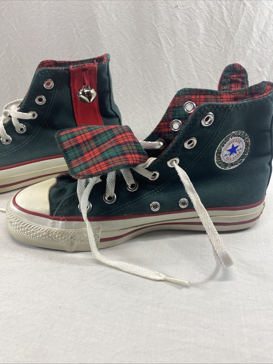 Vintage 90s Christmas Elf Jingle Hell Converse Hi Tops 4 Never