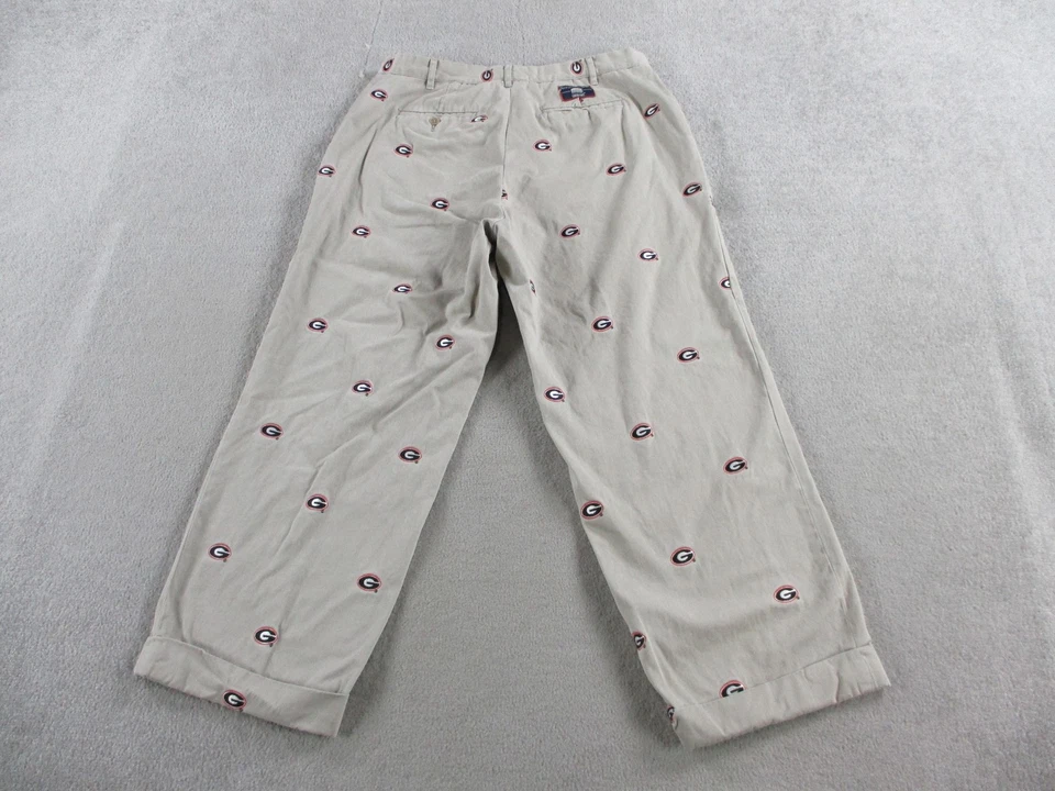 Georgia Bulldogs Pants Mens 36x27 Khaki Chino Embroidered Football Pennington - Image 3 of 4