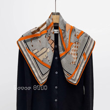 70 cashmere 30 silk Black horse double side printed square Wrap shawl 63X63cm