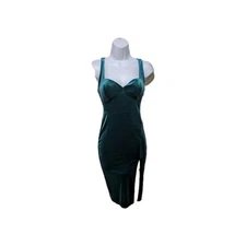Windsor Green Velvet Bodycon Slip Dress Womens S Christmas Holiday Grunge Fairy