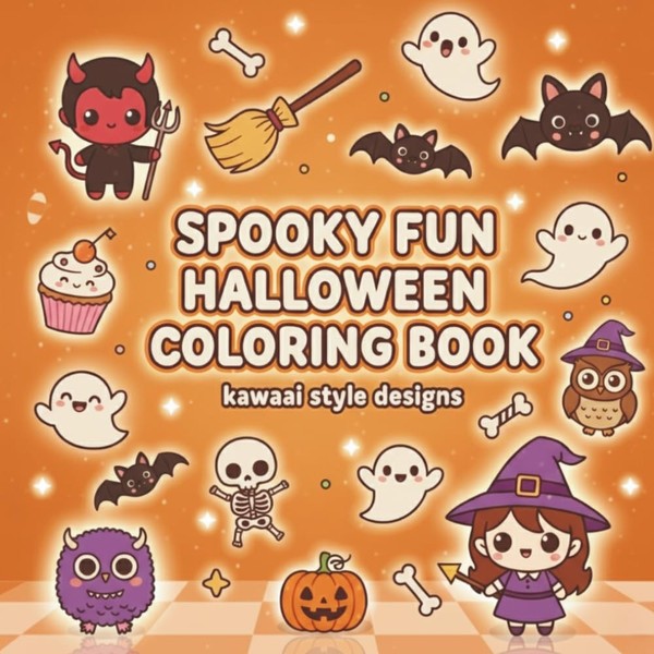 Halloween Malbuch FüR Kinder & Erwachsene, Kawaii Designs, Gespenster, KüRbisse-image
