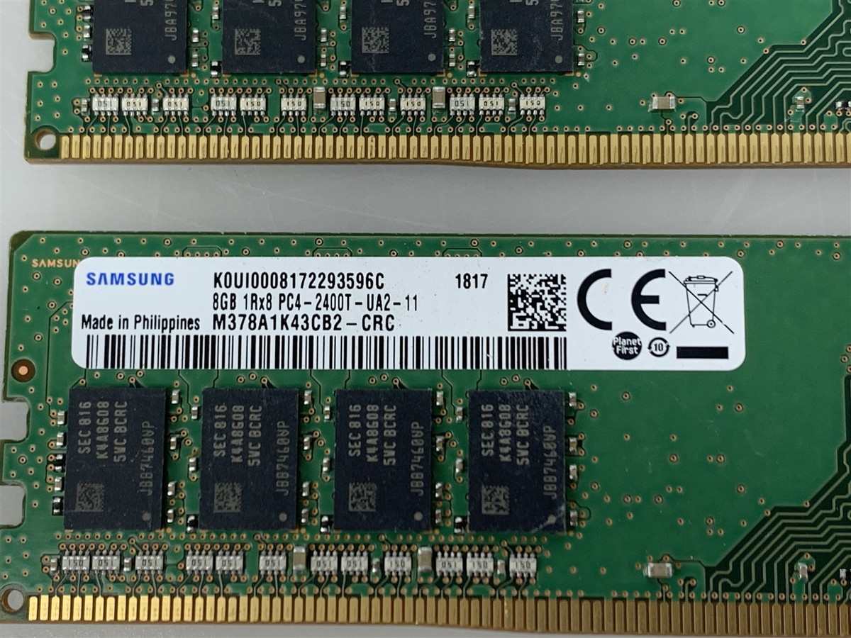 Lot of 10 - Samsung 8GB 1Rx8 PC4-2400T-UA2-11 M378A1K43CB2 Desktop