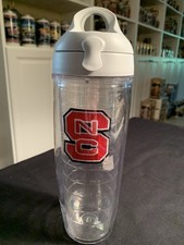 Tervis NC State Wolfpack 24 oz Clear Water Bottle White Lid NCAA