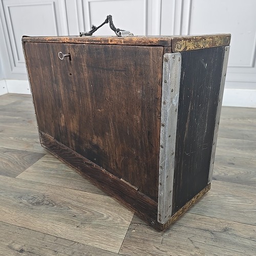 Retro Vintage Wooden Trunk Box Chest Ammo - Army Tool Storage Case - Antique - Picture 8 of 24