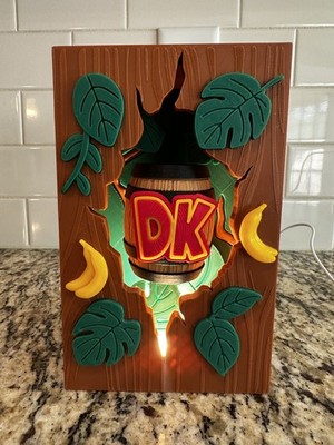 Donkey Kong arrel Broken Brick Lamp Retro Gamer Art