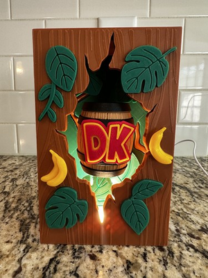 #ad Donkey Kong arrel Broken Brick Lamp Retro Gamer Art $26.99
