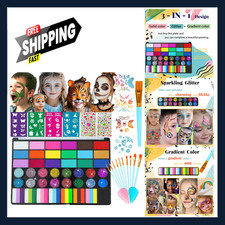 Face Painting Kit for Kids, 42 Colors Non-Toxic Water Activated Face Paint