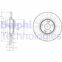 2X Delphi Bremsscheiben Vorne 300Mm BelÜFtet Passend FÜR Renault Laguna | BG3688