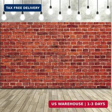 Blulu 7x5 Ft Red Brick Wall Party Backdrop, Fabric Red Photo Background