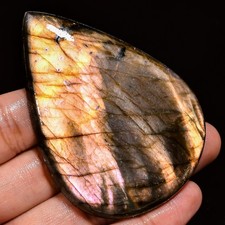 Purple Labradorite Cabochon 238.85Ct Natural Pear Shape Gemstone 51x71x8MM BC-69