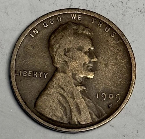 VF 1909-S Lincoln Wheat Cent, Rich Brown Very Fine U.S. Key Date Coin