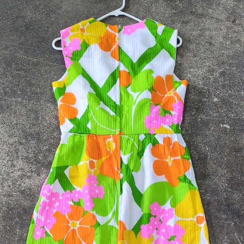 Винтажный 70-х Малия Гонолулу гавайский платье женщин 16 цветочный корыта Summer макси - Изображение 4 из 4